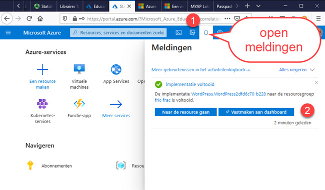 WordPress installatie aan Dashboard vastmaken
